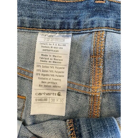 Carhartt Jeans Relaxed Fit Denim Men’s Sz 38x32 - Picture 5 of 6